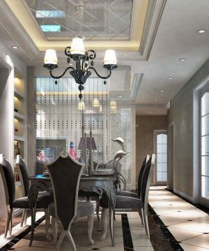 2025最新简欧风格客厅珠帘隔断设计图片