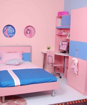 2023最新粉色墙儿童双门衣柜