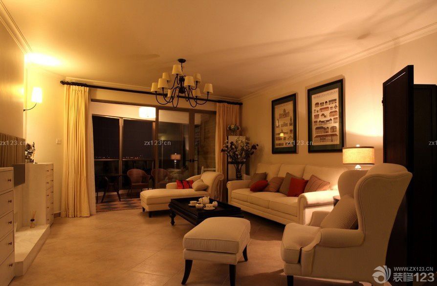 两室两厅英式家具摆放效果图大全