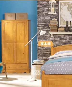 欧式实木双门衣柜装修效果图欣赏