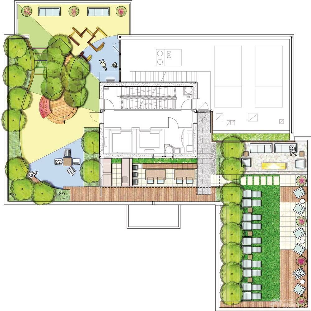 最新大型屋顶花园平面图欣赏2023