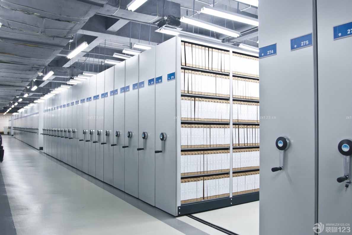 大型档案室铁皮柜装修实景图欣赏