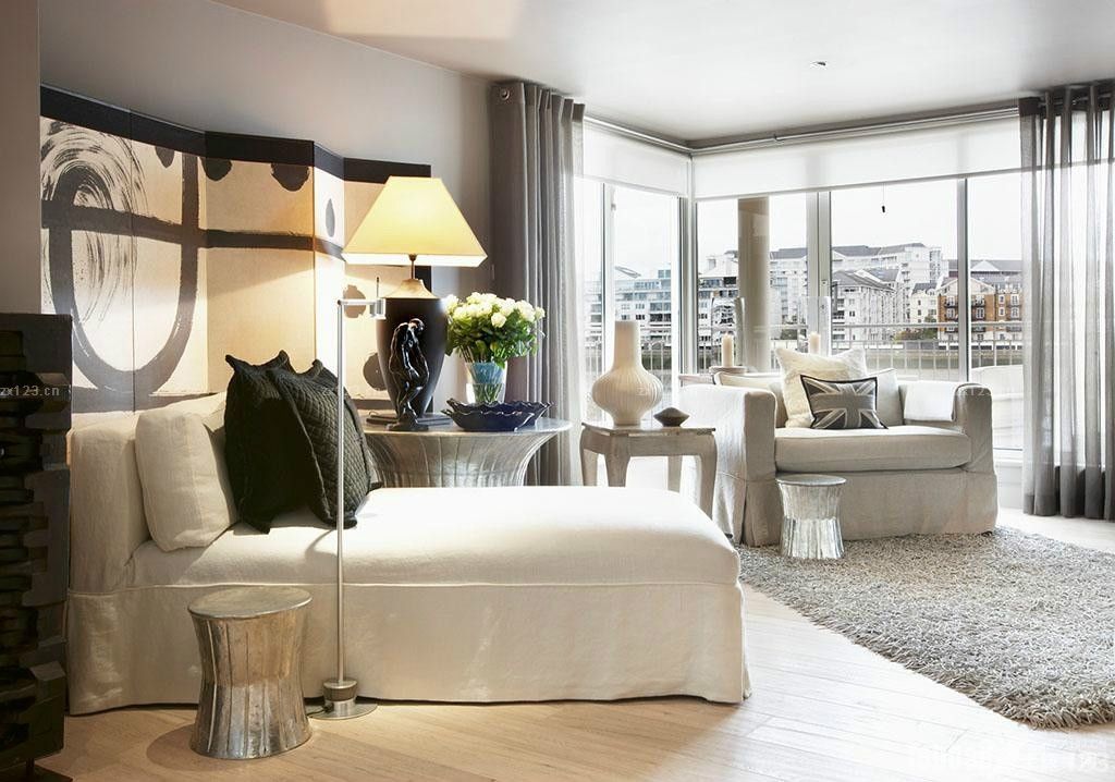 2025家装客厅双人沙发床装修效果图片