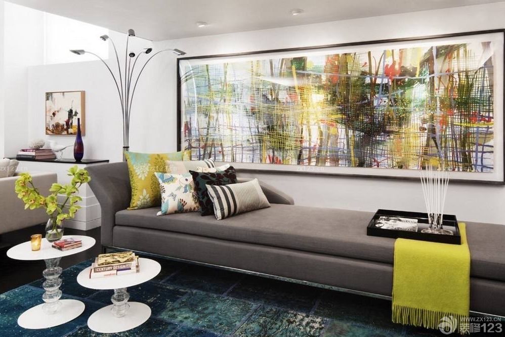 家庭客厅双人沙发床装修图片大全