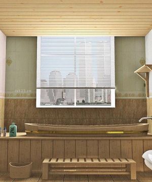 最新日式风格木质浴盆装修实景图欣赏