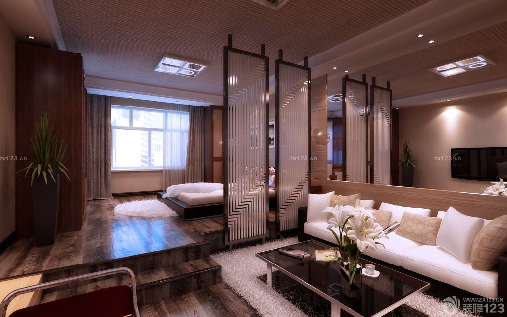 后现代风格客厅卧室隔断设计图