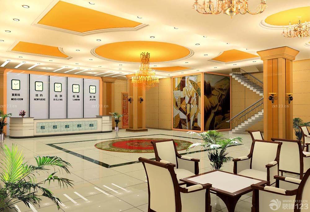 2025创意宾馆大厅吊顶设计案例