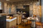美式风格厨房仿古砖墙面装修案例