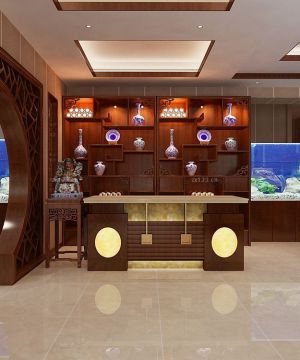 古典中式风格宾馆大厅装修样板2025
