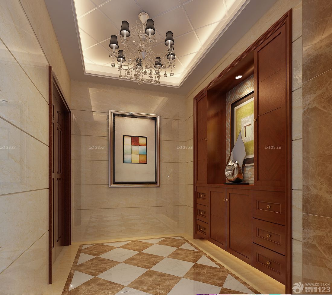 家装简欧风格过道吊顶设计图片