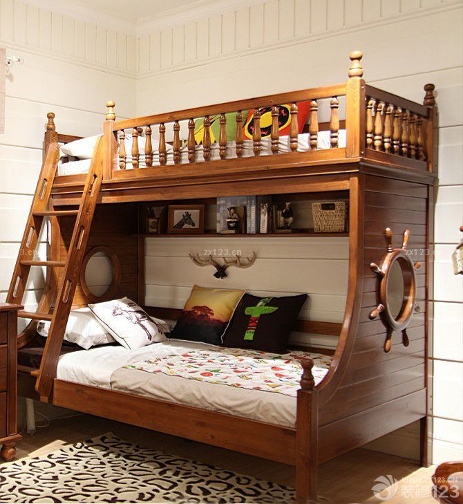 2025最新地中海风格风格卧室母子高低床设计图