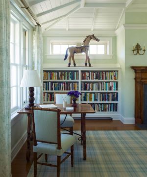 2025最新东方夏威夷别墅简约风格书房效果图