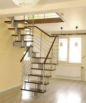 最新简约现代风格钢木楼梯设计效果图片大全
