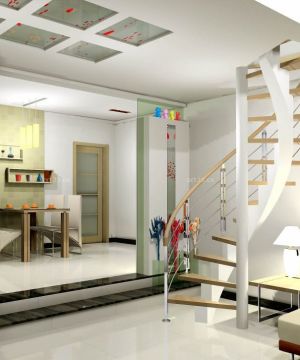 2023复式楼钢木楼梯设计效果图片欣赏