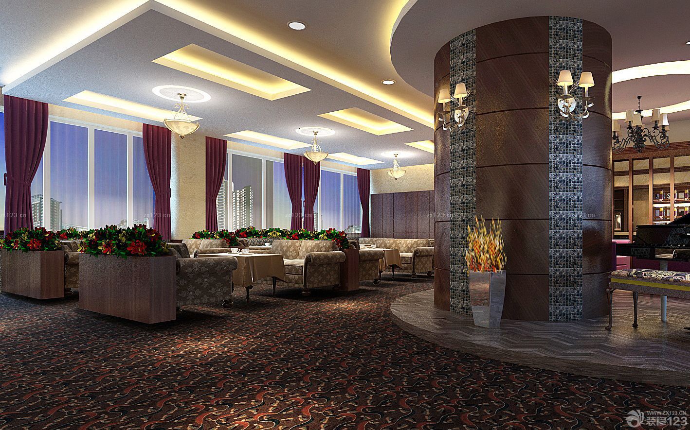 简约时尚风格咖啡厅沙发设计图片大全