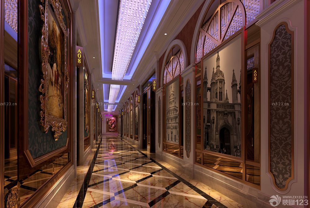 2025最新欧式风格ktv过道设计图
