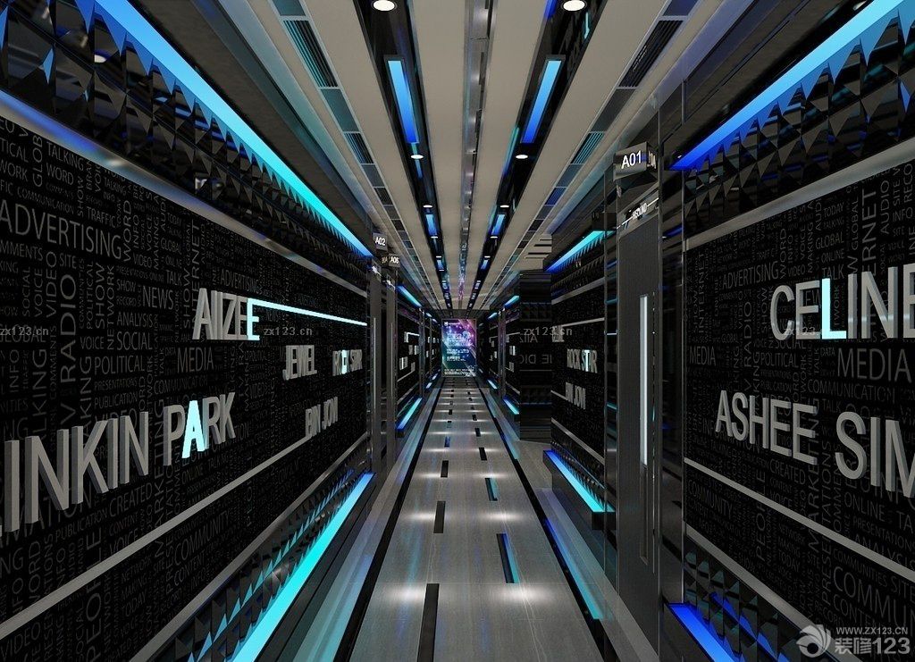 美式ktv过道墙面设计图片