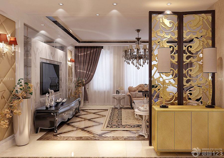 2025最新客厅镂空雕花隔断设计图片大全