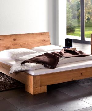 小户型简易实木床效果图片
