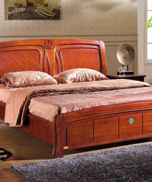 家装卧室床的实木床摆放效果图欣赏