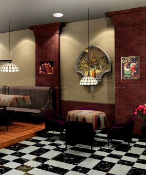 最新现代简约风格咖啡厅沙发装修案例