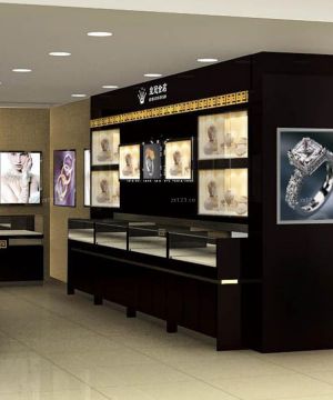 2023最新黑色风格珠宝柜台设计图片