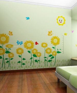 简约现代儿童房墙绘效果图欣赏