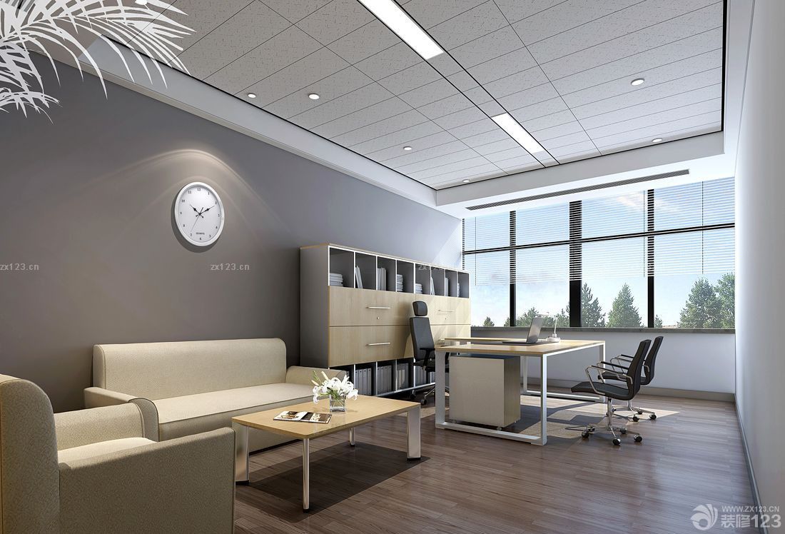 2023最新现代简约风格办公室窗帘装修图片