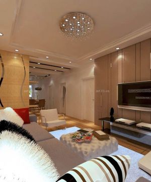2025精致现代风格小户型客厅吸顶灯装修案例