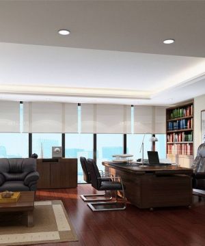 新中式风格办公室窗帘装修效果图欣赏