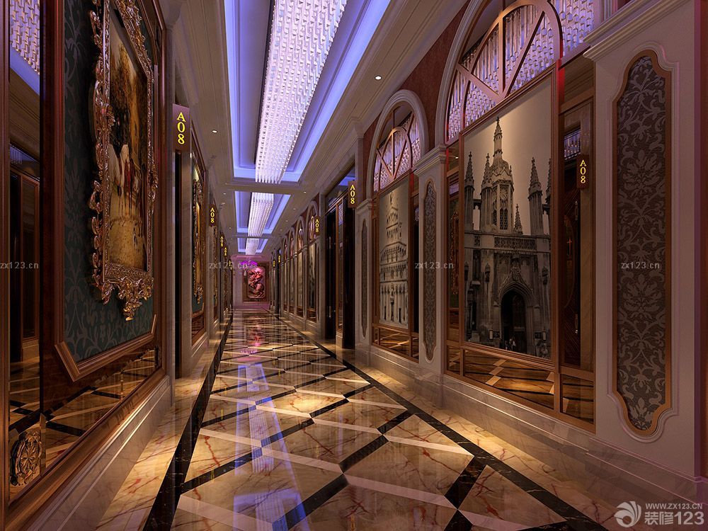 英式ktv走廊装修图片