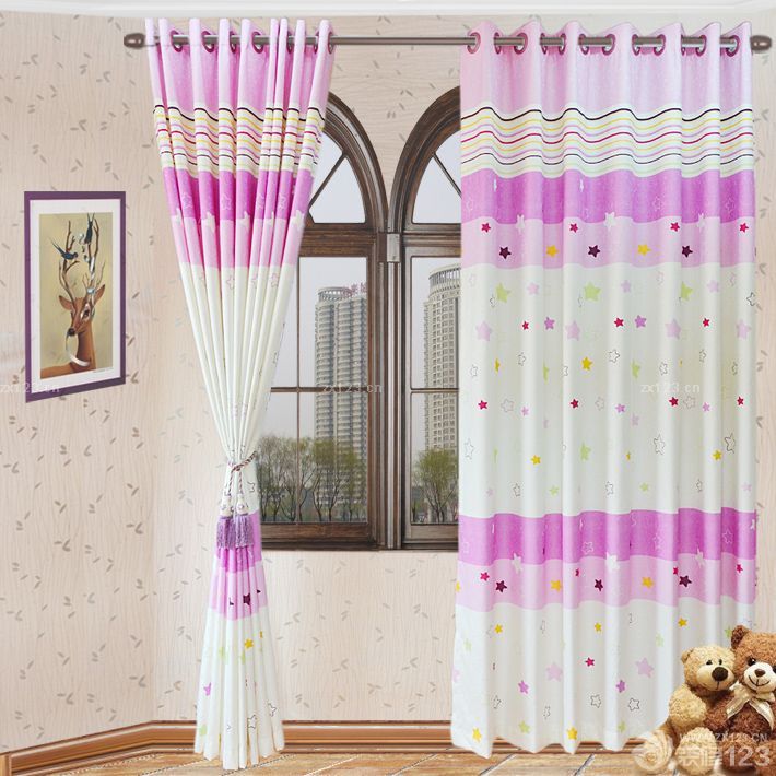 2025最新田园小卧室紫色窗帘装修图片