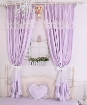 2023温馨小卧室紫色窗帘效果图
