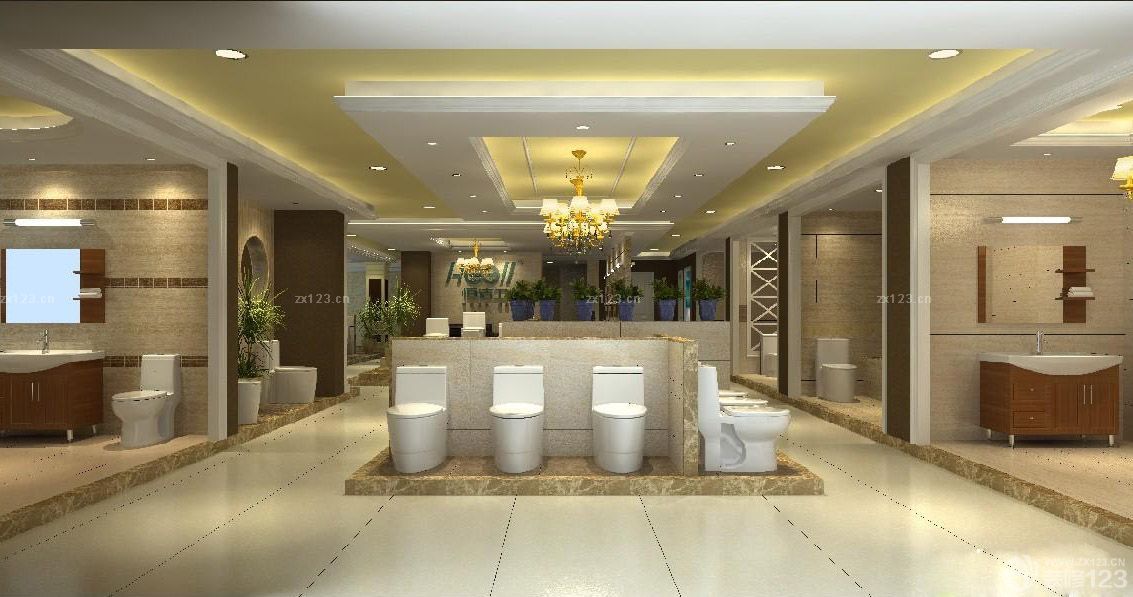 2025简欧风格卫浴实体店面装修效果图片大全