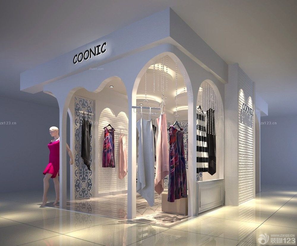简欧品牌服装店装修实景图