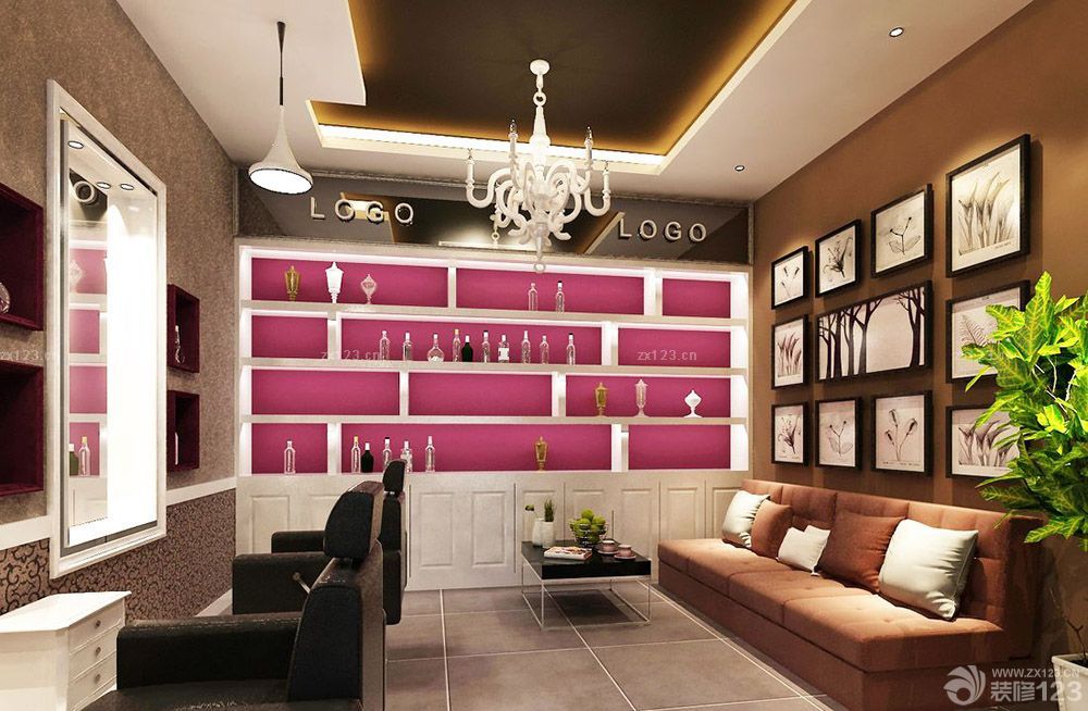 理发店混搭装修风格设计图片