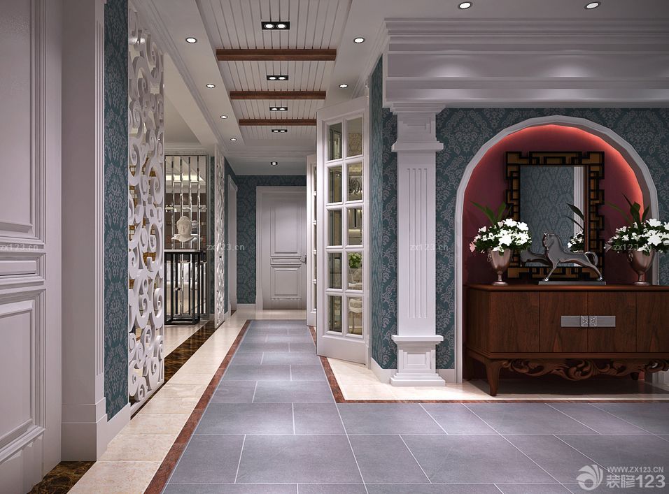 欧式风格过道吊顶造型样板