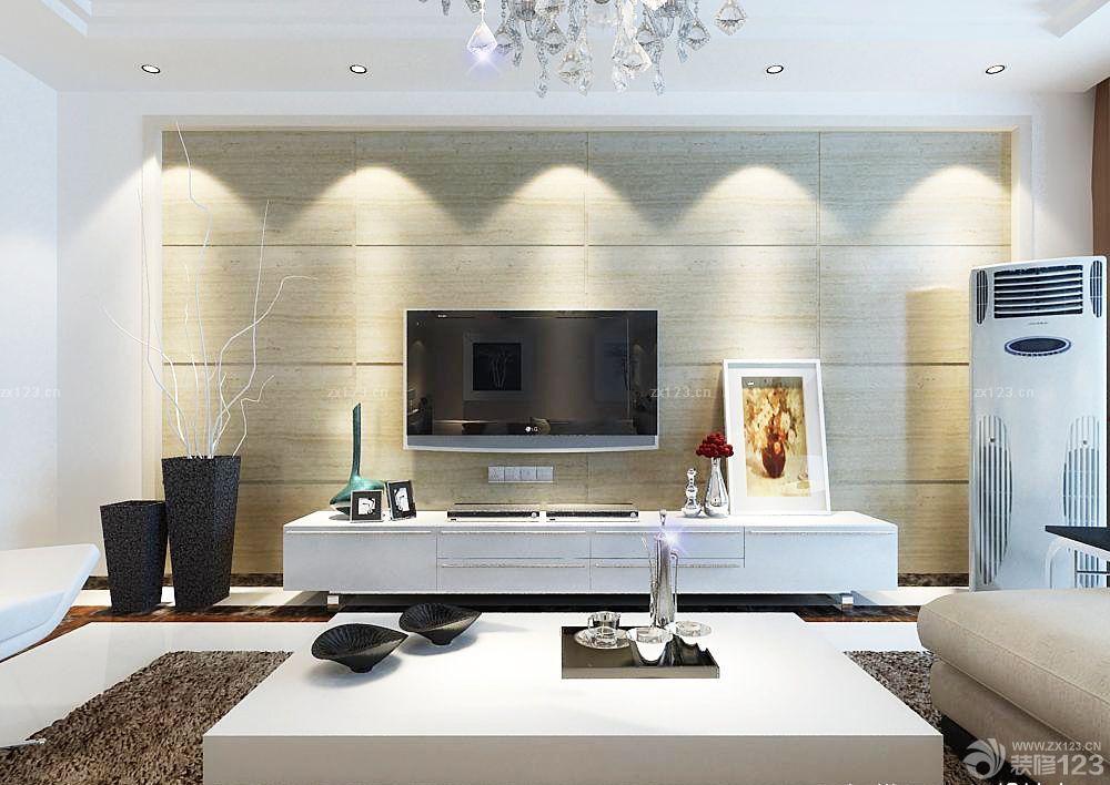 简约电视背景墙墙饰板设计图片欣赏