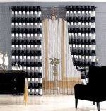 2025最新欧式隔断门黑白窗帘效果图片