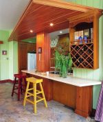 2025简约田园小厨房吧台高凳装修效果图