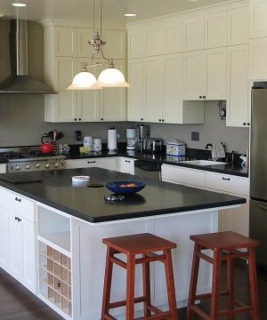 开放式厨房简欧风格整体橱柜设计效果图