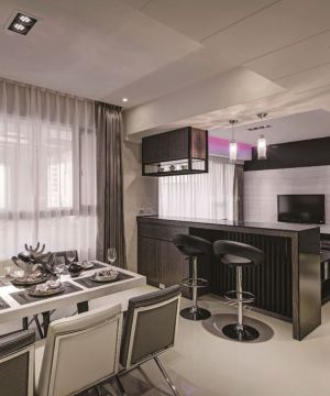最新简约现代时尚餐厅吧台高凳装修图片