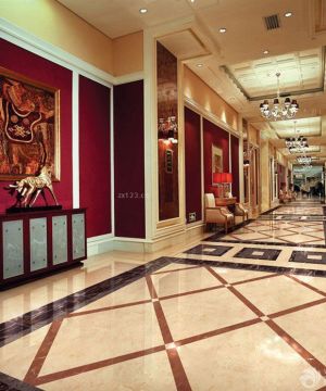 最新时尚欧式豪华酒店红色地砖装修效果图片