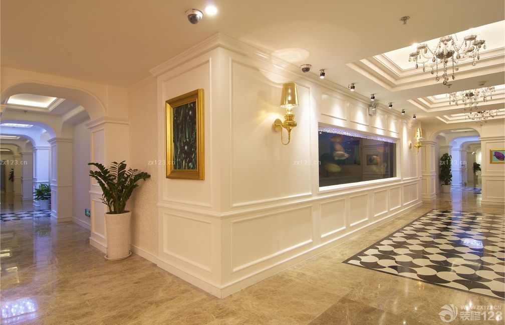 2025最新休闲娱乐会所欧式吊灯装修效果图