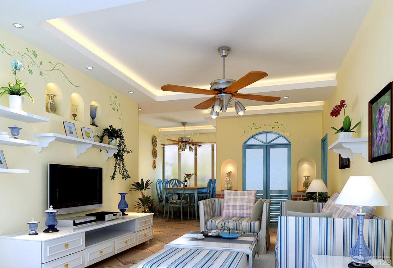 2025地中海风格彩色墙面装修效果图片