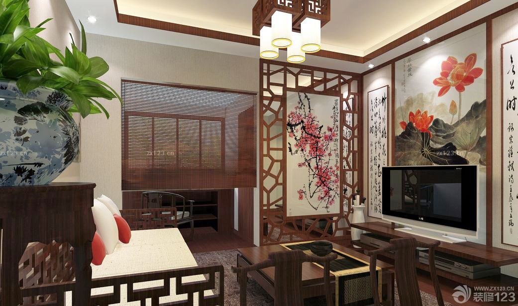 中国古典家具隔断设计效果图