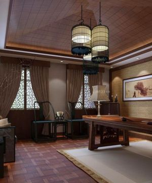 中式简约风格高级私人会所装修效果图欣赏