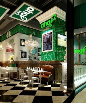 欧式风格奶茶店装修效果图大全2025