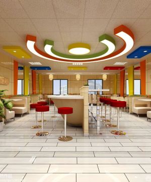 最新普通饭店快餐桌设计图片