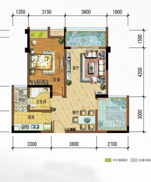 2023经典地中海风格一室两厅平面设计图片